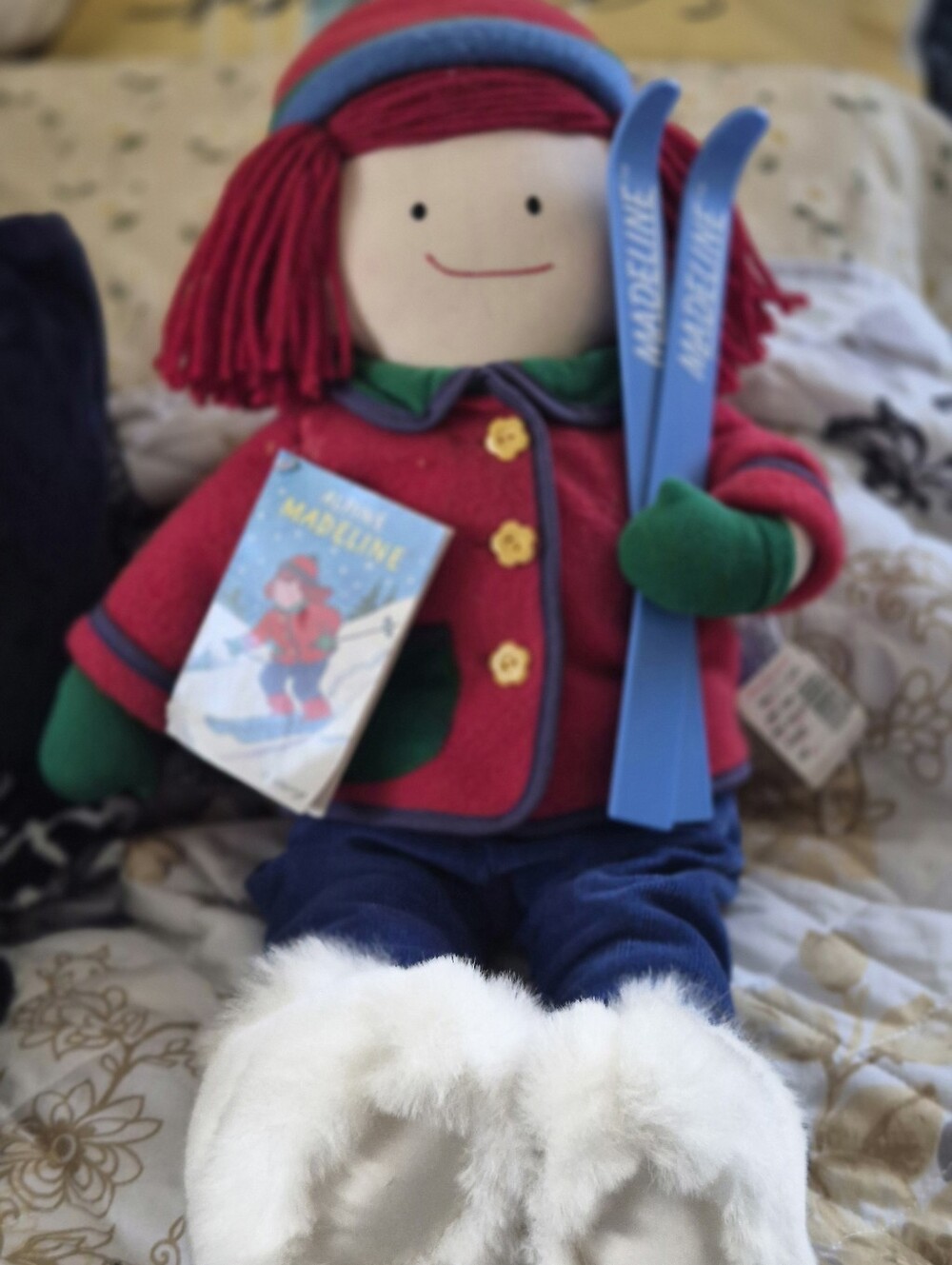 Vintage 1997 Madeline Alpine Plush Doll w/ Skis 20 in by Eden MPN 33328 NWT